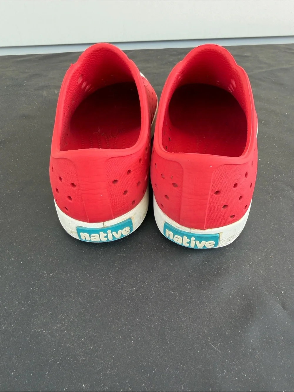 Native Kids Water Shoes Jefferson Slip-On in Red with White Toe
